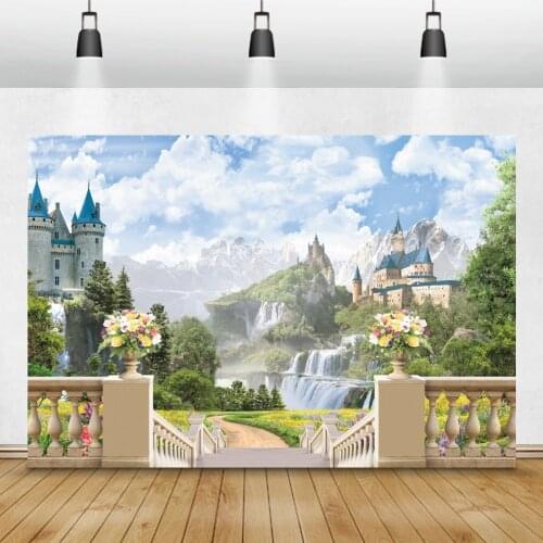 Fantasy Wonderland Castle Sky Cloud Nature Scenery Kid Portrait Photozone Photophone Photographic Backdrops Photo Backgrounds