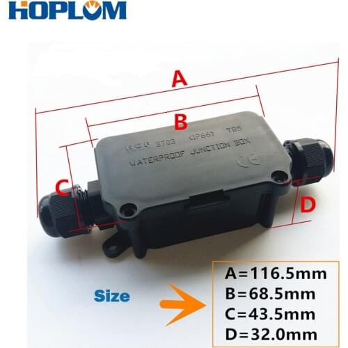 Junction Box Waterproof IP66 Cable Connector, Larger 2-Way External Electrical Junction