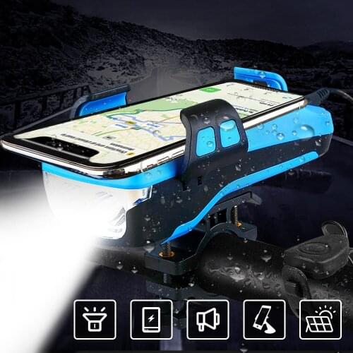 5 In 1 Led Scooter Light Front Solar Power Bank Horn Phone Holder for Xiaiom Electric Scooter M365 Pro 1S Pro2 Kickscooter