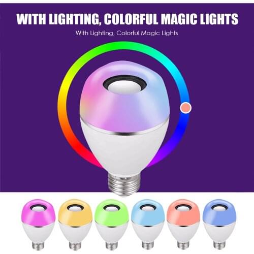 LED Smart Bulb Intelligent Music Lamp Bluetooth Rose 85 - 265V 10W 1.6 Million RGB Colors Mixing Wit Remote Controller