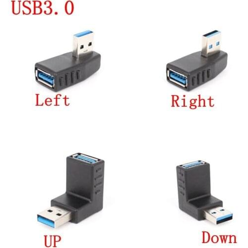 USB 2.0/3.0 Right / Left /Up/Down Angle 90 Degree Extension Cable Male To Female Adapter Cord USB cable