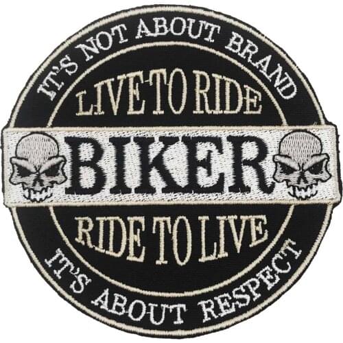 LIVE TO RIDE Embroidered punk biker Patches Clothes Stickers Apparel Accessories Badge