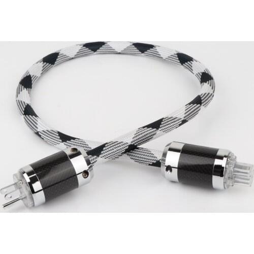 High Quality OCC 4square Carbon Fiber Power Supply Cable, US AC Power Cord Cable, HIFI Audio Cable Cord