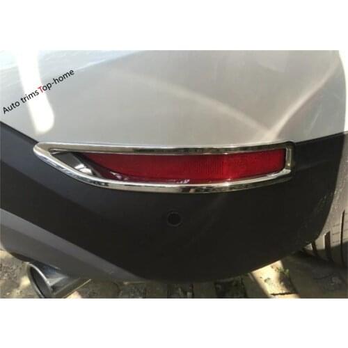 Yimaautotrims Rear Tail Fog Lights Lamp Cover Trim For BMW X1 F48 2016 2017 2018 2019 ABS Chrome Exterior Refit Kit Accessories