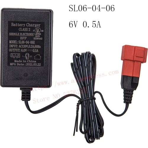 6 VoltBattery Charger with Square-Type Plug for 6V0.5A Children Electric Ride On Car