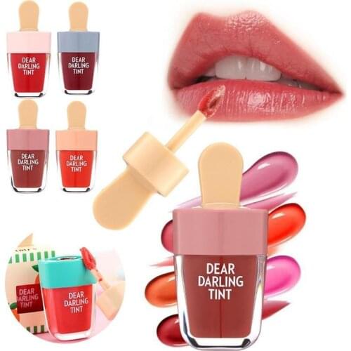 5-Color Ice Cream Lip Glaze Mirror Non-stick Lip Gloss Moisturizing Waterproof Long Lasting Liquid Lipstick Cosmetic Lip Makeup
