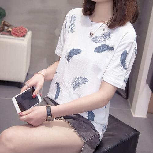 Woman Tshirts Large Size Womens Summer Loose Short-Sleeved T-shirt Womens Top Tops Mujer Camisetas