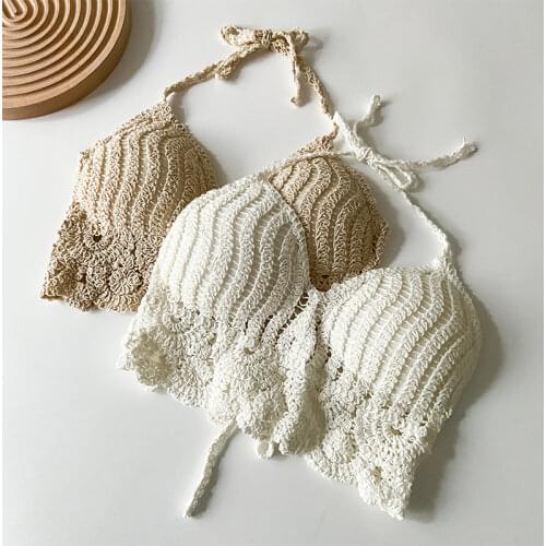 Bohe women sexy camis tops summer swimming beach wear tops woman holiday beach padded crop tops