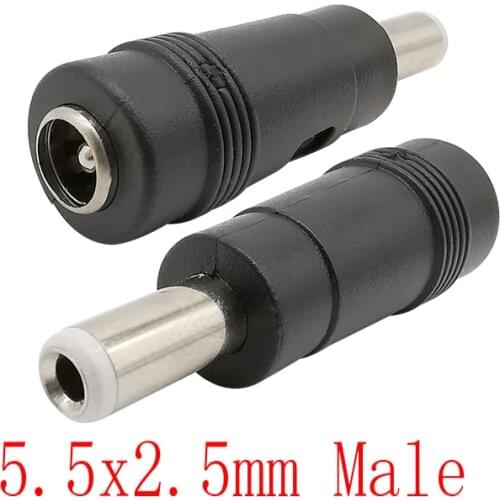 10/5/2pcs DC Female 5.5 x 2.1mm Jack to Male 5.5mm x2.5 mm Plug Connector DC Power Plug Jack Converter Barrel Connector