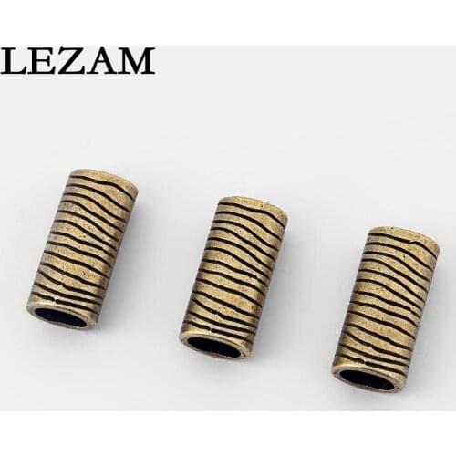 10pcs Antique Bronze Tubes For 10x6mm Licorice Leather DIY Jewelry Findings