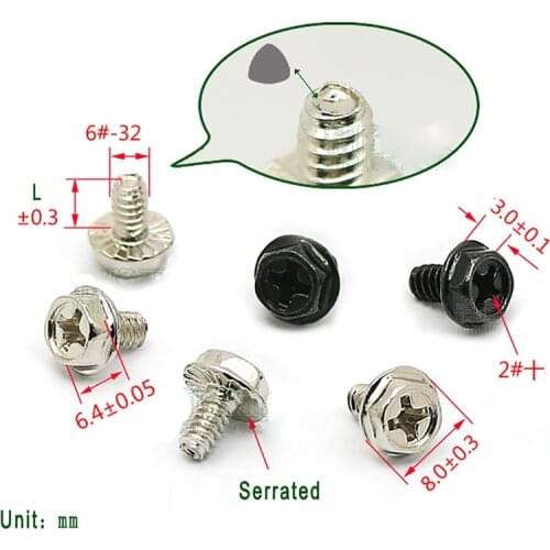 100PCS 6#-32*6 Outer Hex With Pad Bright Nickel Computer Power/Case Screws UNC Flanged Ni-pianted Hex Head Bolt