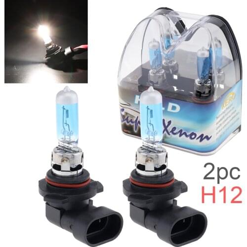 2 Pcs 12V H12 53W 6000K White Light Super Bright Car Xenon Halogen Lamp Auto Front Headlight Fog Bulb Auto Headlight