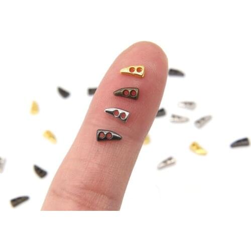 20pcs 7mm Mini Metal Horn Buckle 2-hole Buttons Toggle Dollmaking Clothes Sewing Accessories