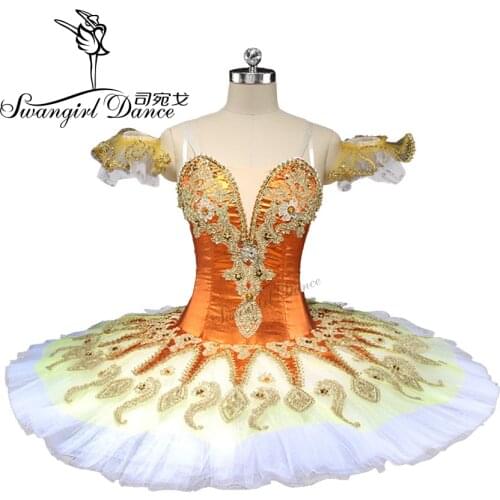2017 new ! Adult women gold yellow pancake tutu professional queen ballet tutu girls classical Ballerina ballet tutus BT9134A