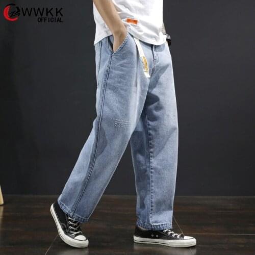 2020 Jeans men Plus Size Denim Wide Leg High Waist Simple BF Trousers Couples All-match mans Hip-Hop Unisex Daily Fashion Casual