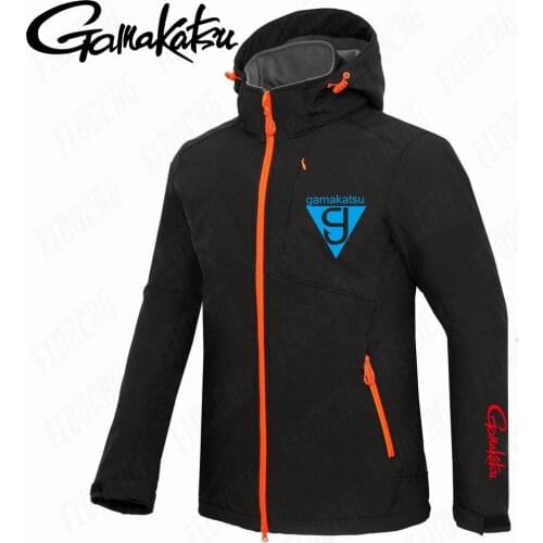 2021 Gamakatsu Spring Soft Shell Hiking Jackets Outdoor Camping Trekking Fishing Hooded Coat Waterproof Thermal Fleece Jacket
