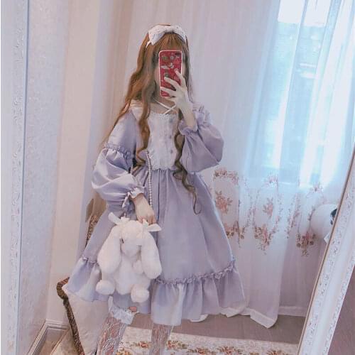 2021 Kawaii Lolita Style Dress Women Lace Maid Costume Dress Costume Sweet Gothic Party Robe Renaissance