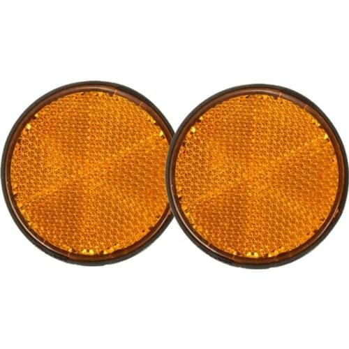 2 x 2inch Round Orange Reflectors Universal For Motorcycles ATV Bikes Dirt Bikes
