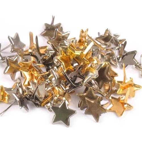 50pcs 13mm Mixed Pastel Star Brads Scrapbooking Embellishment Fastener Brad Metal Crafts For DIY Shoes Decoration c1513