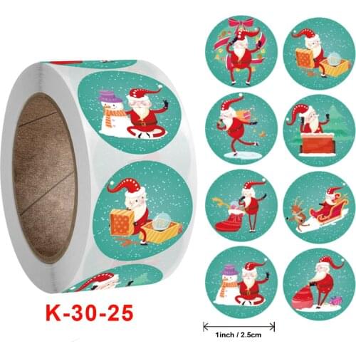 500Pcs Merry Christmas Stickers Cartoon Animals Snowman Trees Decorative Stickers Wrapping Gift Box Label Christmas Tags