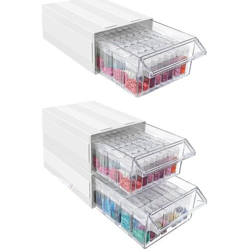 5D Diamond Painting Rhinestone Accessories Beads Drills Plastic Storage Container Organizer Transparent Crystal Tool Drawer Box