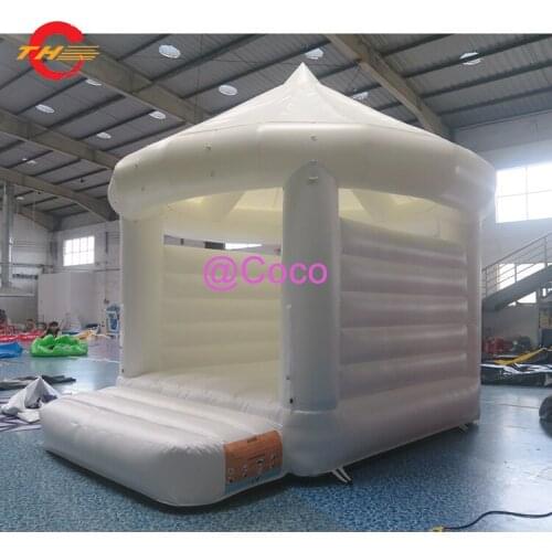 Free air ship to door,15x14ft Wedding party use white bouncing house inflatable bounce castle jumper for sale