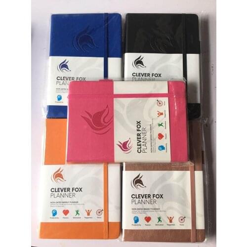 Monthly weekly planner agenda organizer diary notebook stationery gift daily goal tracking plan A5 leather hardcover office plan