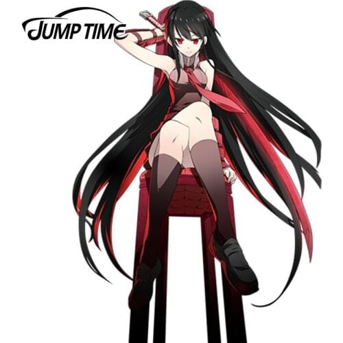 JumpTime 13cm x 9.8cm 3D Car Stying Akame Ga Kill! Akame Render Anime Car Window Decal JDM Car Sticker Sexy Graphic