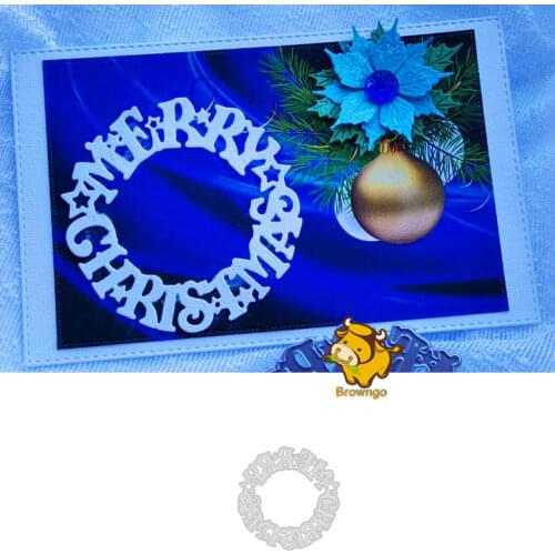 Circle Merry Christmas Words Metal Cutting Dies Stencil Template for DIY Embossing Paper Photo Album Gift Cards Die Cutting New