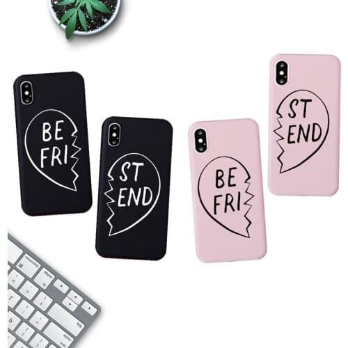 Bff Best Friends Matte Silicone Soft Shell Phone Case for IPhone X XS XR 11 11 Pro Max 6 6S 7 8 Plus 9 SE2020 Phone Back Cover