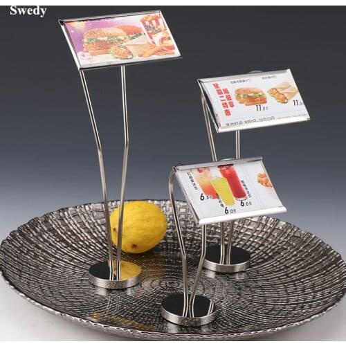 Free Stand Metal Restaurant Place Card Holder Table Number Holder Price Label Sign Holder Stand Menu Card Holder