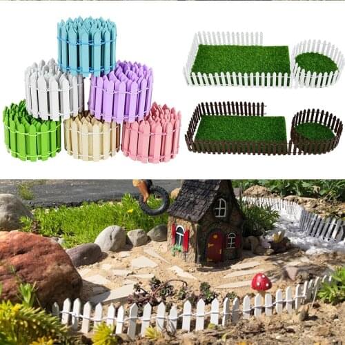 3/5*100cm Miniature Small Wood Fencing Fairy Garden Barrier DIY Dollhouse Wooden Craft Mini Fence Figurine Home Decoration Acces
