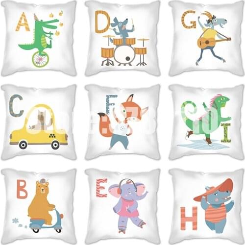 Cartoon Letters Cushion Cover 45x45cm Polyester Pillowcase Sofa Cushions Decorative Pillows Cover Home Decor Pillow cases