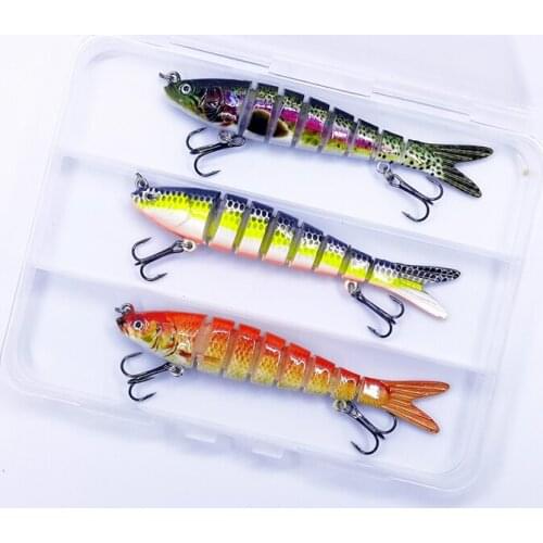 3Pcs/Set Jointed Swimbait Fishing Lure Set Wobblers 10cm 11.4g Multi Segments Crankbait Bass Pike Lure Isca Fishing Bait Pesca