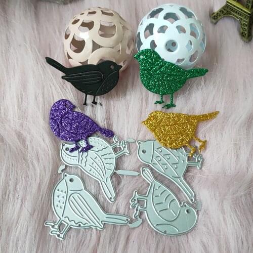 Lot of 4 small bird for scrapbook metal Cutting dies for DIY engraved in relief for photos gift greeting cards, decor dies