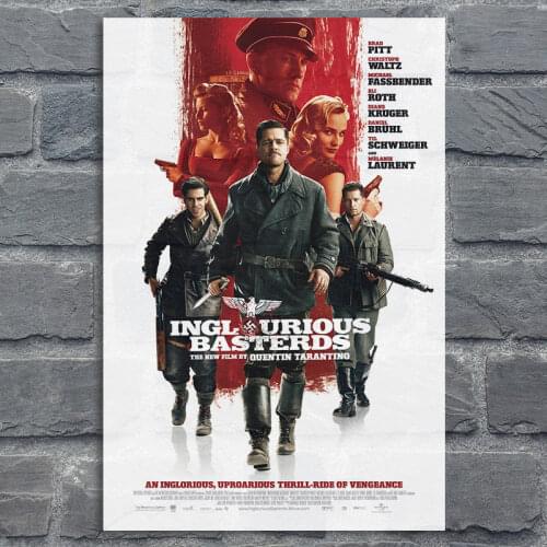 Classic Movie Silk Poster Inglourious Basterds Art Prints Posters Vintage Wall Decor Pictures Quentin Tarantino Posters