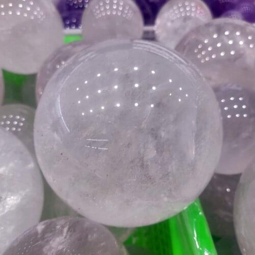 100% 9-10cm Natural Clear White Crystal Ball Sphere Healing Decoration Natural Quartz Crystals