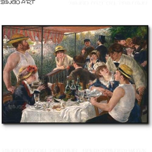 Reproduction Luncheon of the Boating Party Oil Painting on Canvas Reproduction Pierre Auguste Renoir Oil Painting for Home Decor