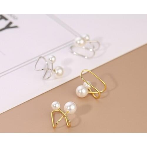 Delicate Jewelry 1 PC Simulated Pearl Ear Clip Earring 2021 New Design Hot Selling Metal Ear Clip For Girl Lady Gifts