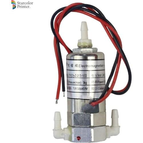Starcolor 3pcs Free Shipping Promotion JYY DC Large Format Straight Bend Inkjet Printer Solenoid Valve 24V