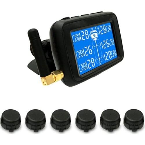 U901T TPMS Car Truck 24V Wireless Tire Pressure Monitor with 6 External Sensors