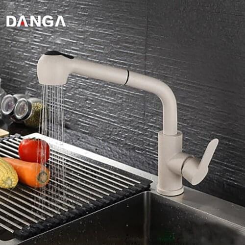 Pull Out Sink Tap Kitchen Faucets Brushed Basin Faucet Hot and Cold Mixer Rotatable Stainless Steel Water Tap Kitchen Spigots