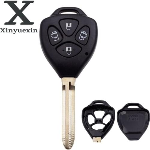 Xinyuexin 4Buttons Remote Replacement Car Key Shell Case Cover Blank FOB for Toyota TOY43 Key Shell Case Styling Uncut Blade