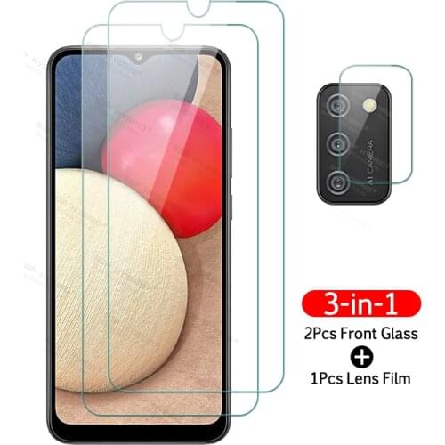 3in1 Glass For Samsung Galaxy a02s a02 s Tremp Glas on For Galaxya02s Samsunga02s SM-A025F/DS SM-A025G Camera Protection Film