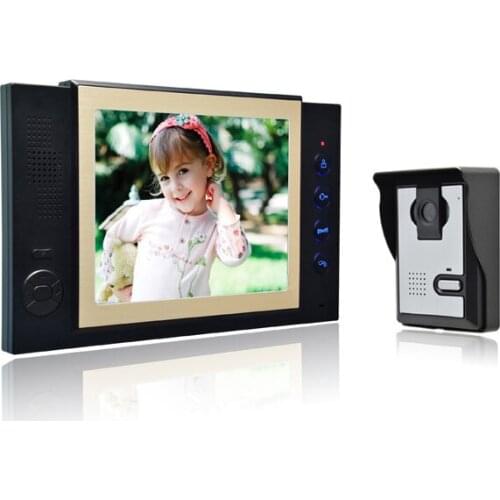 1 set) TFT-LCD 8 inch Monitor Video door phone Night Vision Door Access Push release wired type doorbell Intercom system