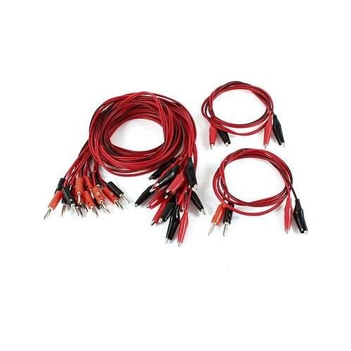 10 Pcs 4mm Banana Connector to Alligator Clip Terminal Test Leads 3Ft