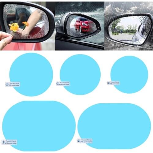 2 Pcs Car Rear View Mirror Rainproof Film Anti-Fog Clear Protective Sticker