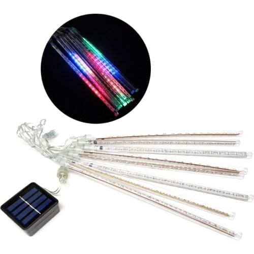 30cm 8 Tubes Waterproof Meteor Shower Rain Solar Power LED String Lights Outdoor 97BB