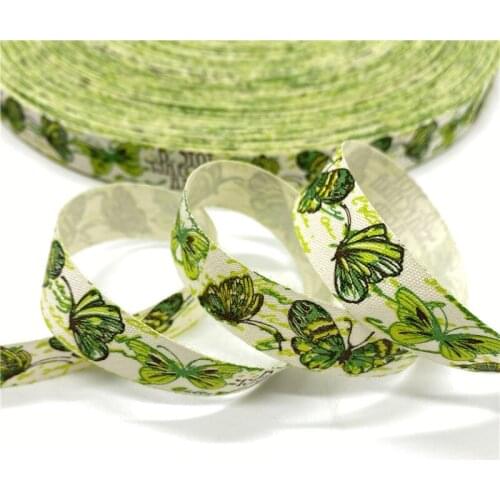 5Yards 15mm Cotton Ribbon Black and white pattern Printed Cotton Ribbons For Wedding Christmas Decoration DIY Sewing Fabric #14