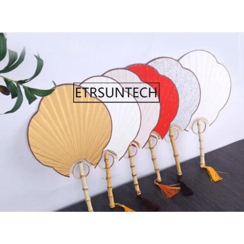 50pcs DIY Hand Painted Bamboo Handle Blank Fan Calligraphy Painting Blank Group Fan Home Decoration Craft